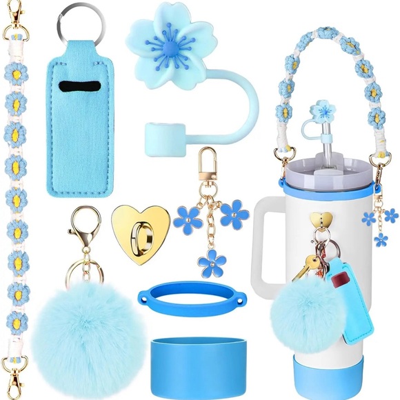 8Pcs Stanley Cup Accessories Set for 40 & 30oz Travel Holder Keychain Topper - Picture 3 of 6
